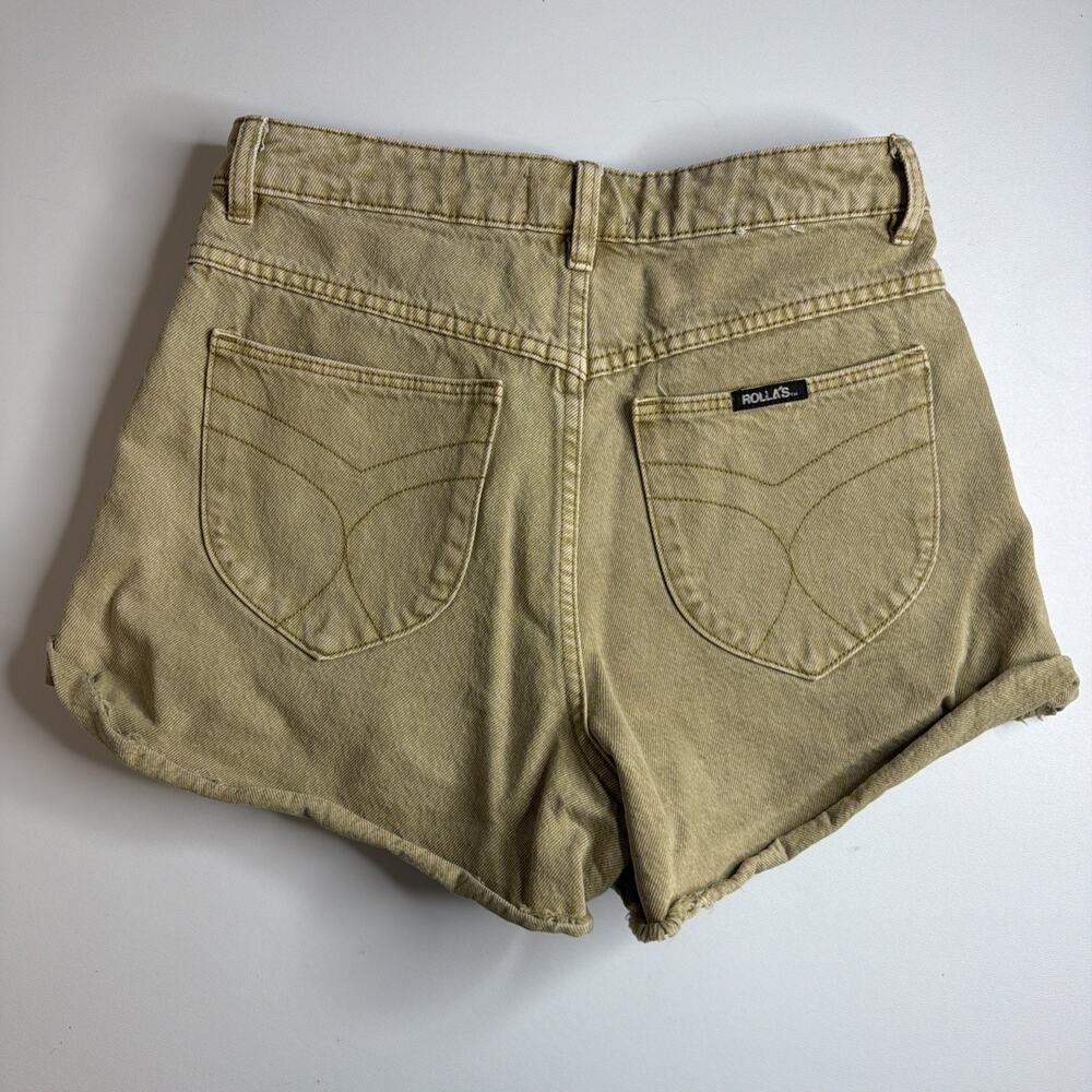 Rollas Dusters Harvest High Rise Slim Shorts Womens Size 27 Tan Brown Sand EUC - Picture 2 of 14